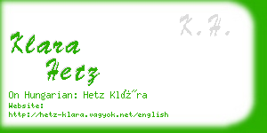 klara hetz business card